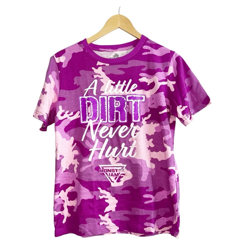 Monster Jam Pink Camo T-Shirt Youth Large